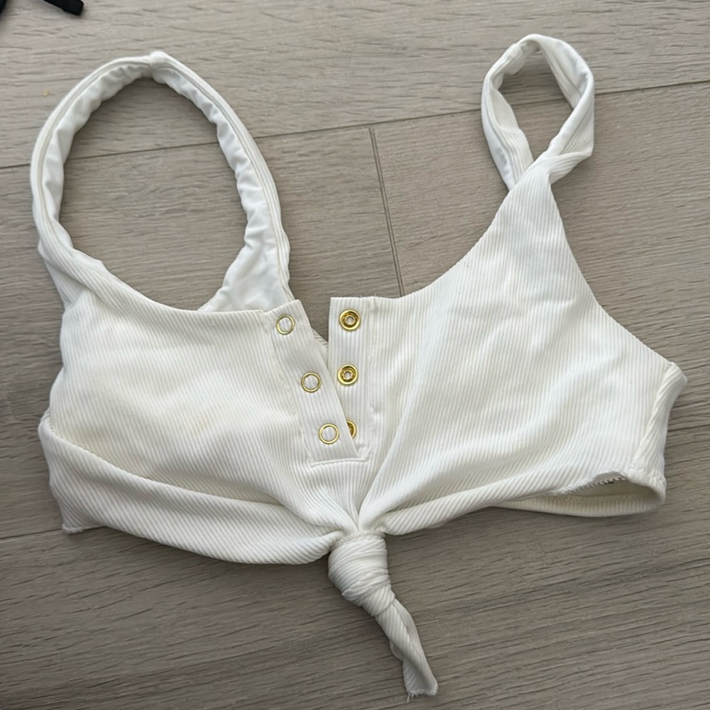 Beach bunny white swim top